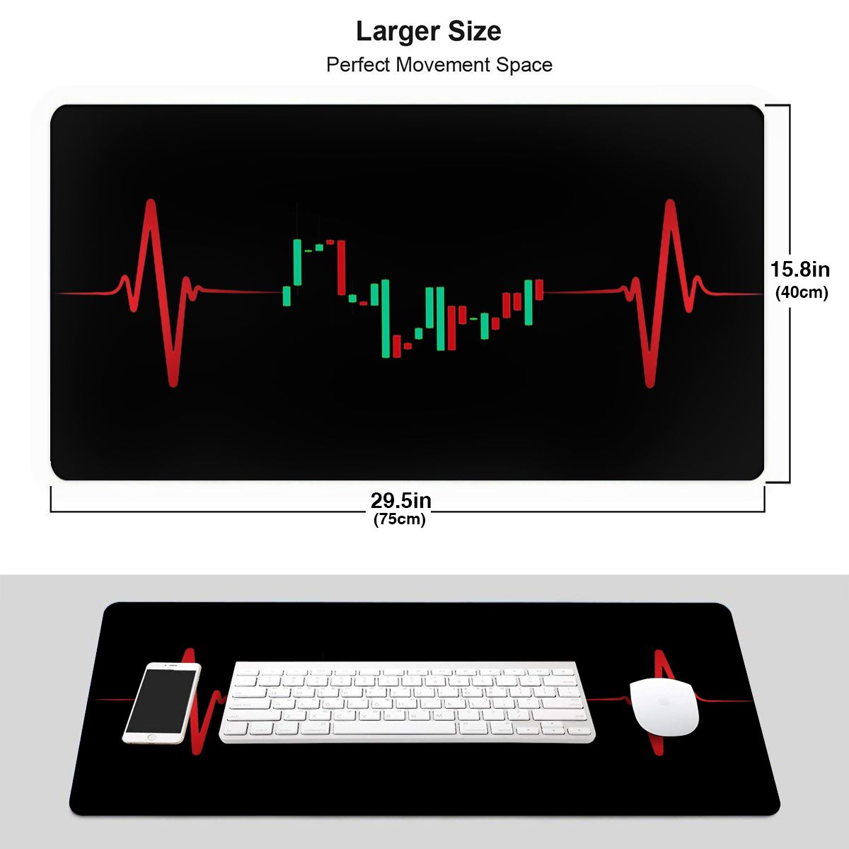 Trader Heartbeat Keyboard Desk Mat Mousepad Bitcoin Cryptocurrency