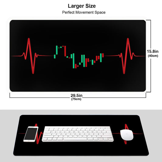 Händler-Herzschlag-Tastatur-Schreibtisch-Matte Mousepad Bitcoin-Kryptowährung