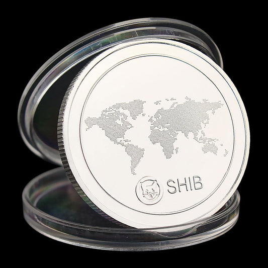 Shiba Inu coin SHIB  Gold and silver plated