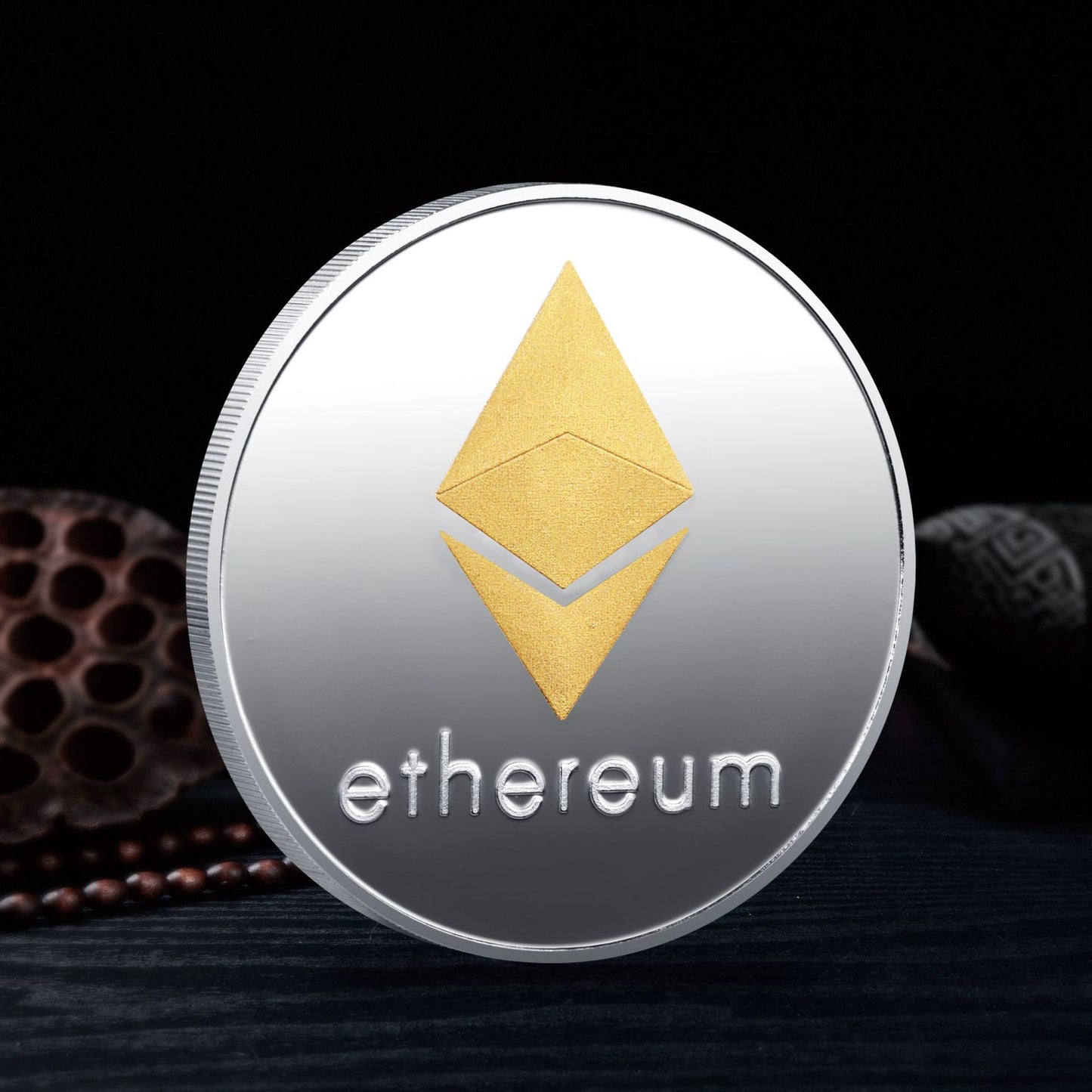 Ethereum-Münze versilbert