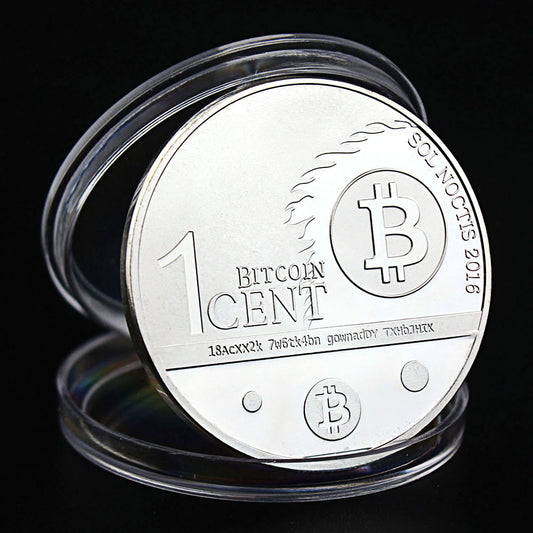 Bitcoin cent Silver plated
