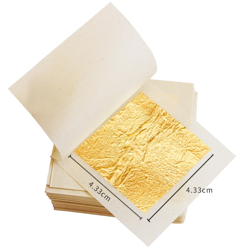 10Pcs 24K Gold Foil Edible Gold Leaf Sheets For DIY Cake