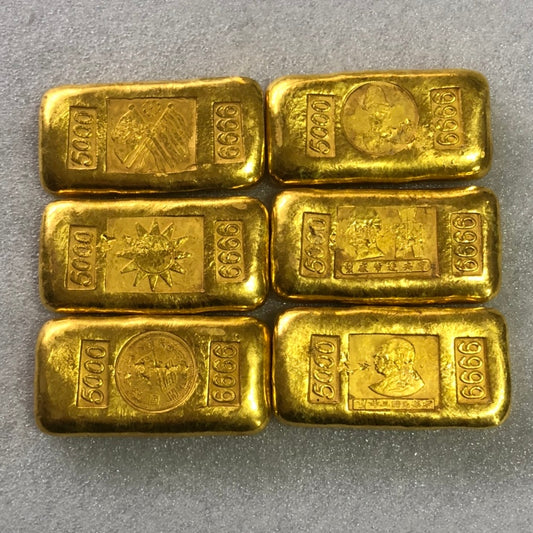 Republic of China Antique  Gold plated copper  6pcs Set