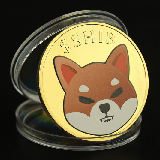 Shiba Inu Münze SHIB vergoldet und versilbert