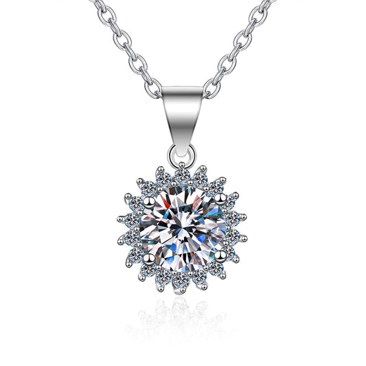 5CT certified moissanite necklace solid sterling silver