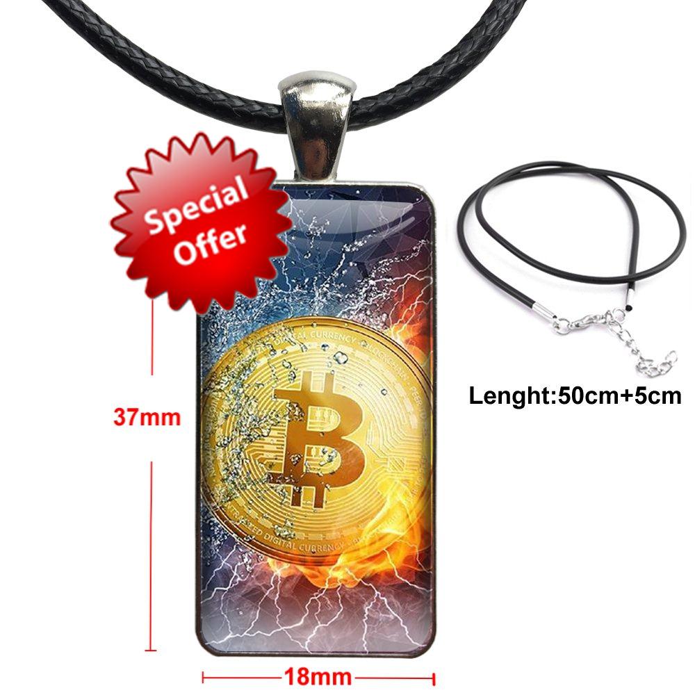 Bitcoins glass pendant