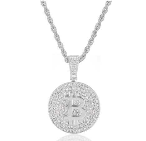 Bitcoin pendant gold and silver plated