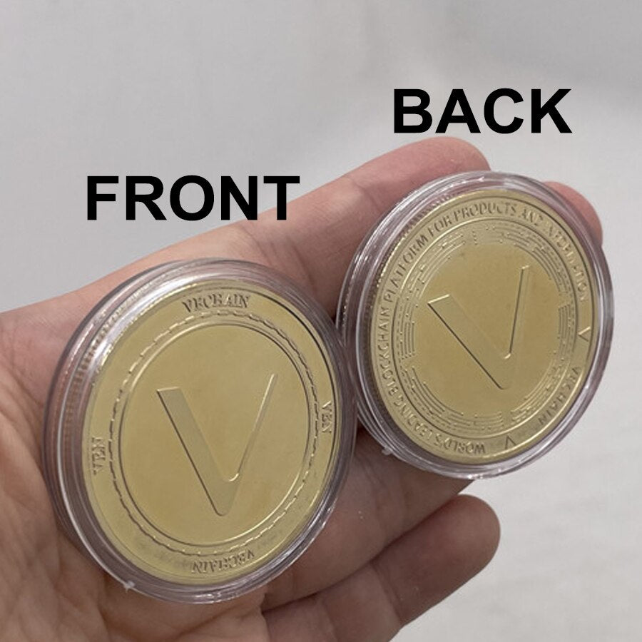 Cryptocurrency Coin Metal Physical Gold or Silver Plated