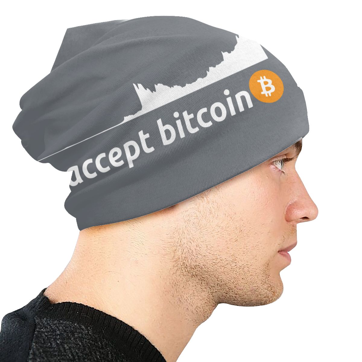 Akzeptieren Sie die Bitcoin-Strickmütze
