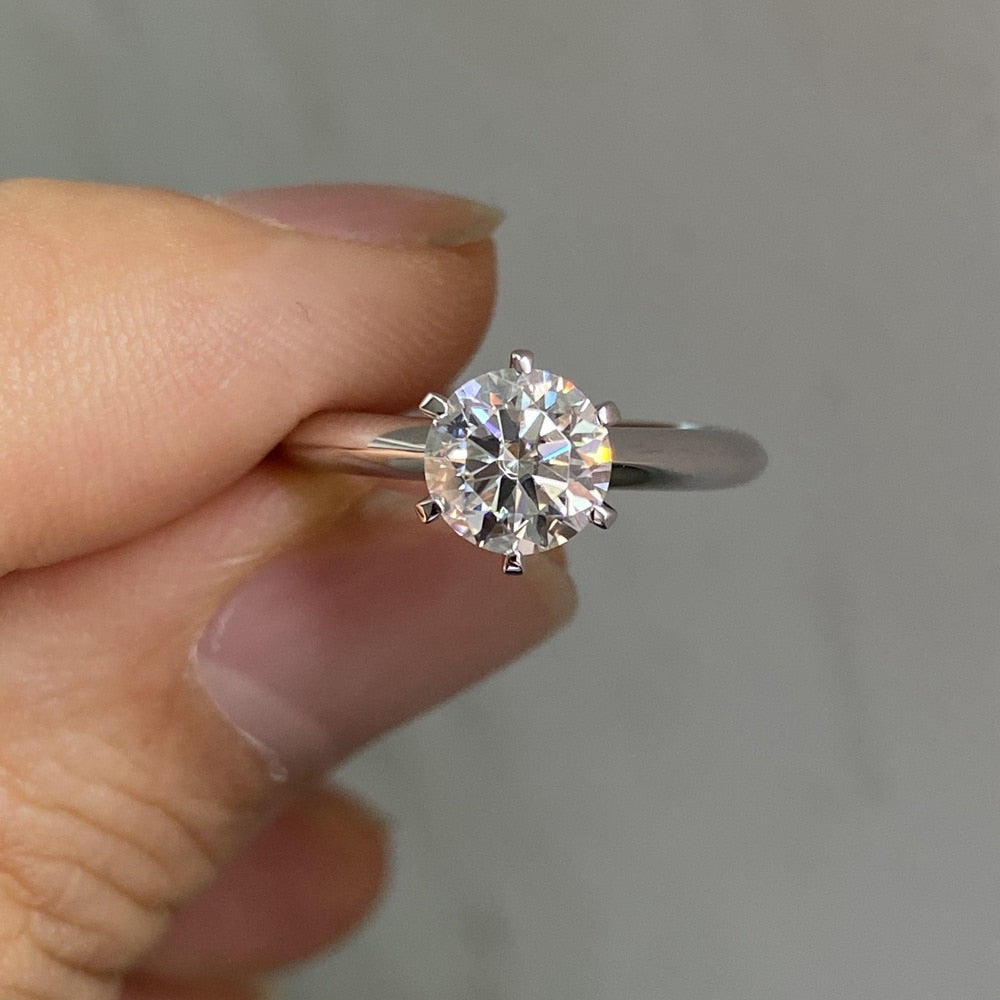 18K white gold 1 carat G VS1 lab Diamond ring