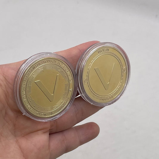VeChain VET coin Gold and silver plated