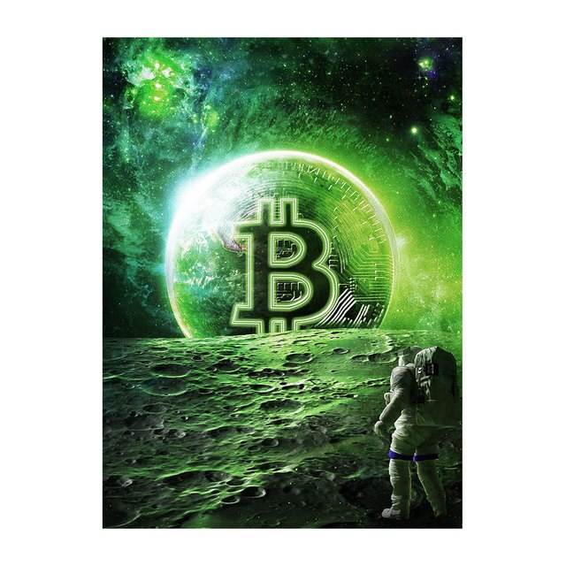 Neue Bitcoin-Leinwandmalerei-Wandkunst