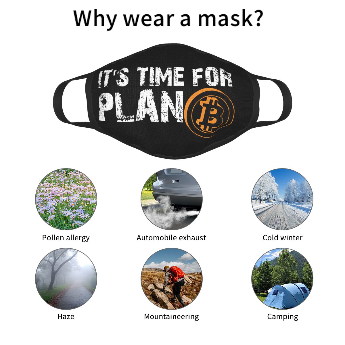 Es ist Zeit für Plan B Bitcoin Gesichtsmaske