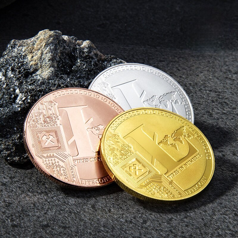Litecoin Gold  silver and copper plated