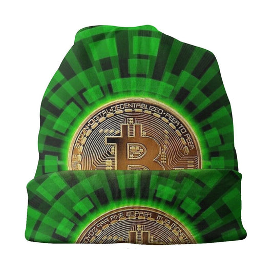 Bitcoin grüne Strickmütze