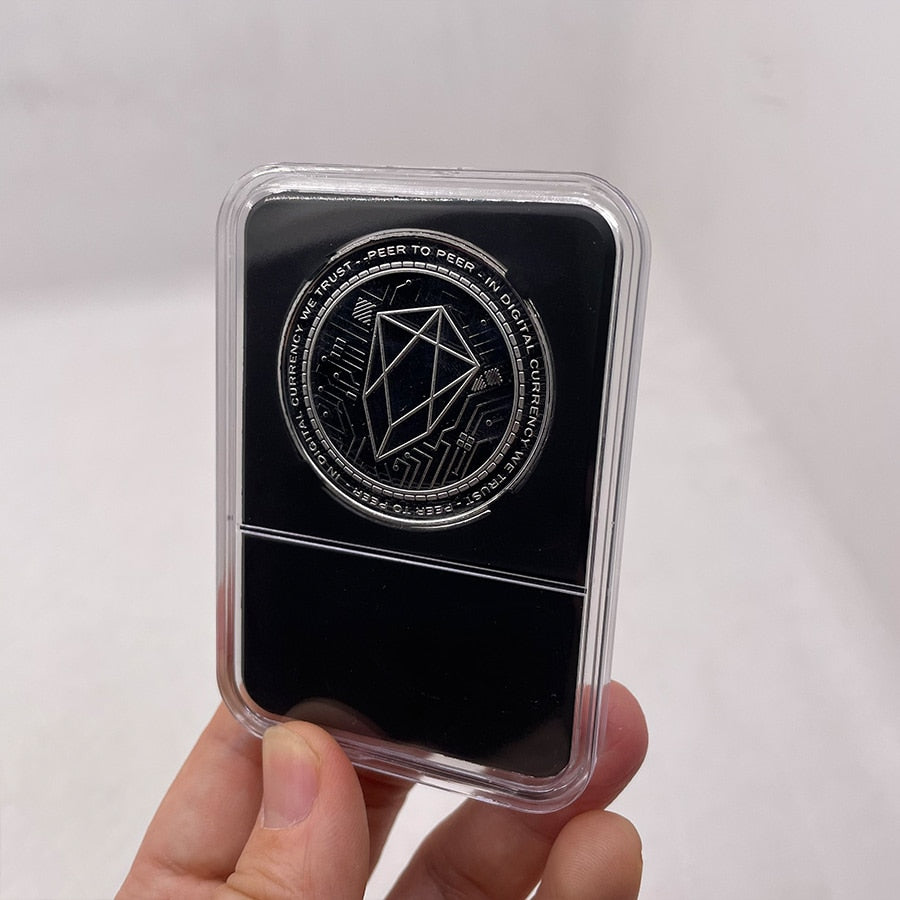 Bitcoin altcoins gold and silver plated with acrylic case