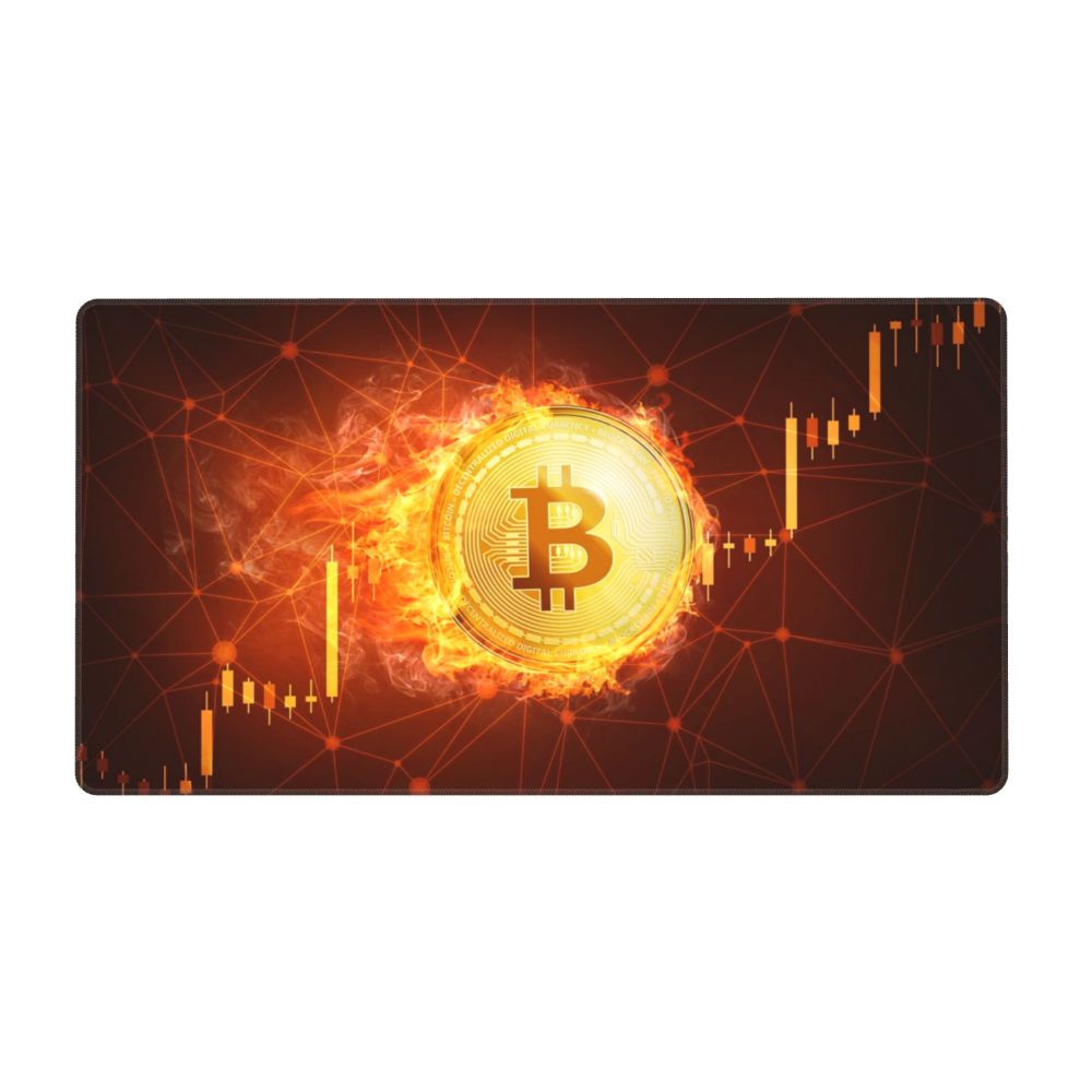 Bitcoin BTC Kryptowährung PC Mauspad Mousepad XL Spiel Anti-Rutsch Naturkautschuk