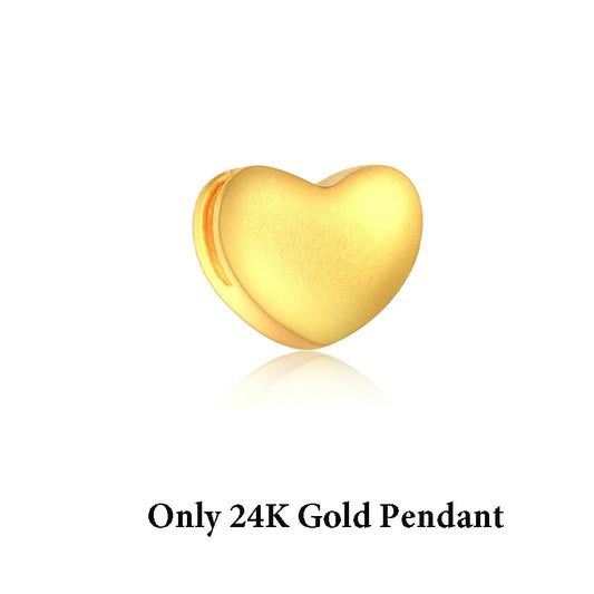 Herzanhänger aus echtem Gold 24K