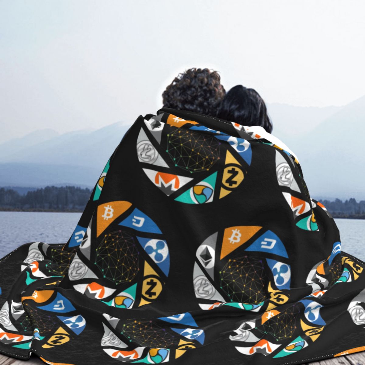 Blanket Bitcoin-themed cryptocurrency blanket