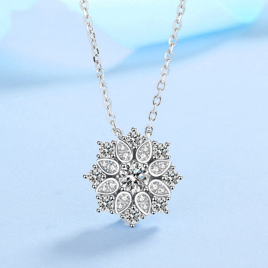 Sunflower necklace  0.5CT VVS brilliant moissanite Diamond