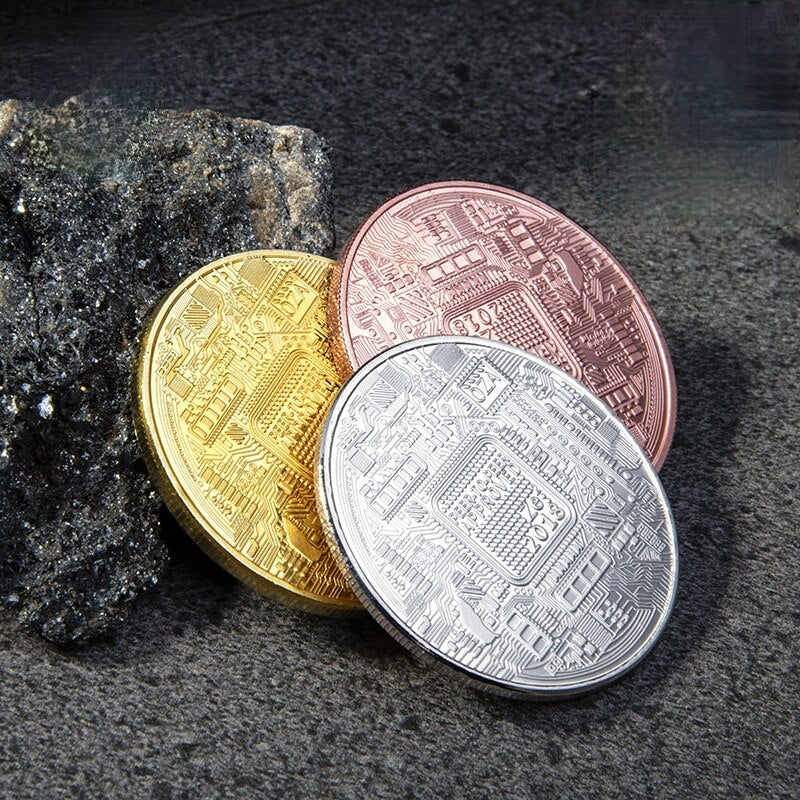 Bitcoin gold and silver plated