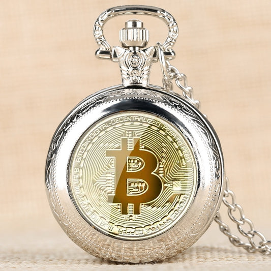 Bitcoin-Quarz-Taschenuhr Physikalisches Metall Antik