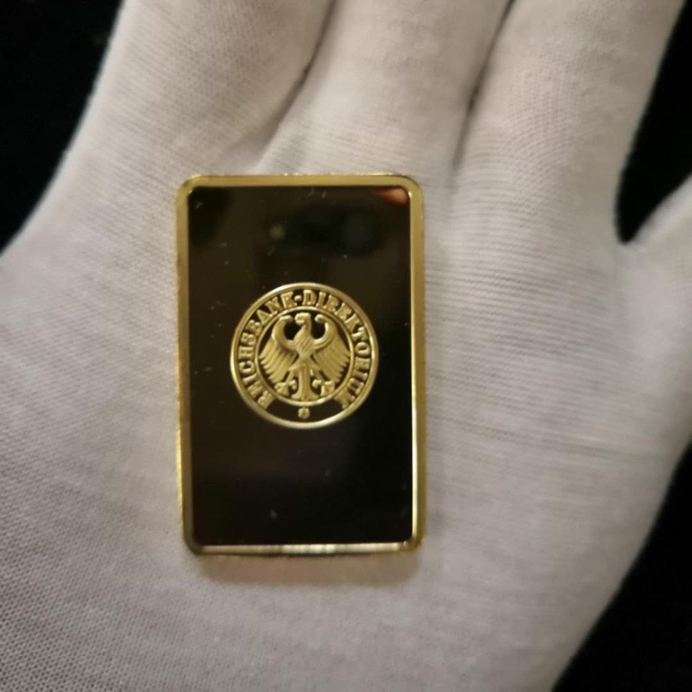999 Gold Bar Deutsche Reichsbank gold plated bar, business gift.