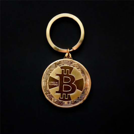 Bitcoin Schlüsselanhänger Vergoldet
