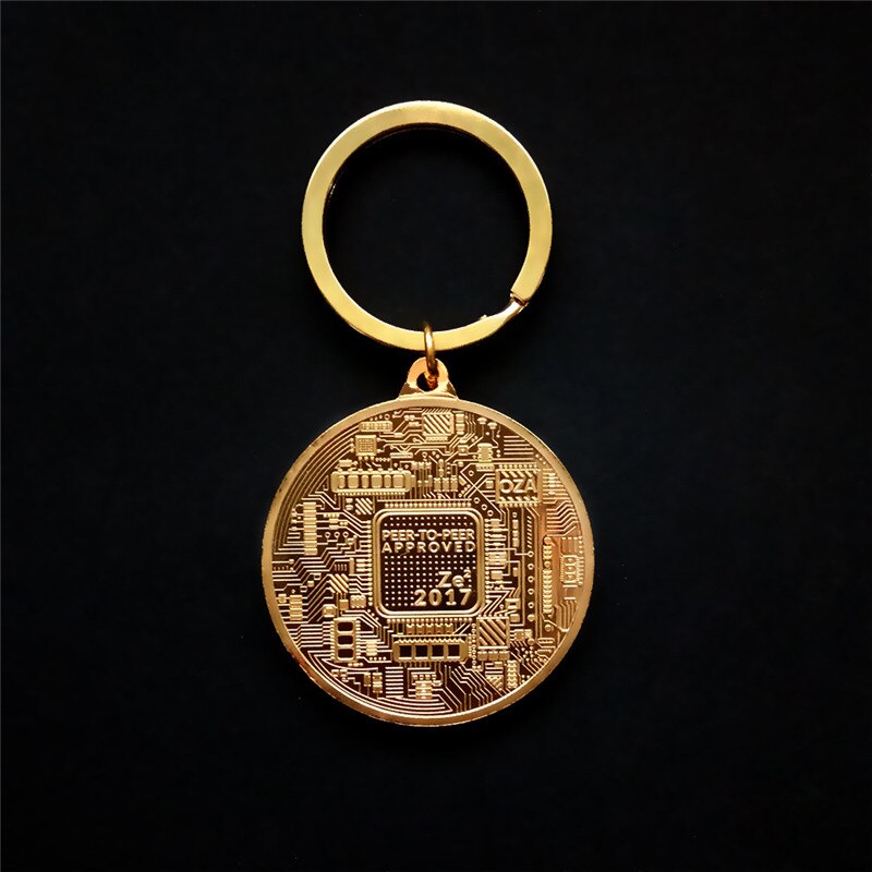 Bitcoin Schlüsselanhänger Vergoldet