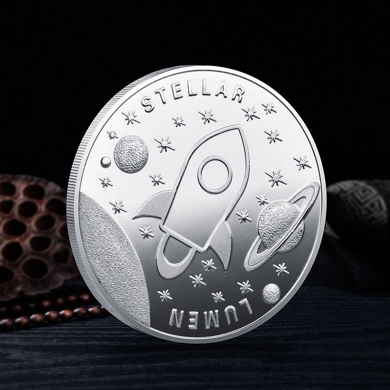 Stellar Lumen coin gold and silver plated