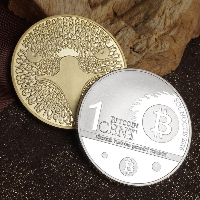 Bitcoin cent Gold and silver plated
