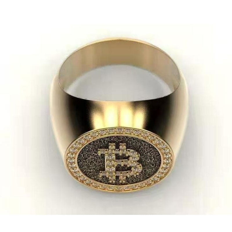 Bitcoin Ring Gold plated