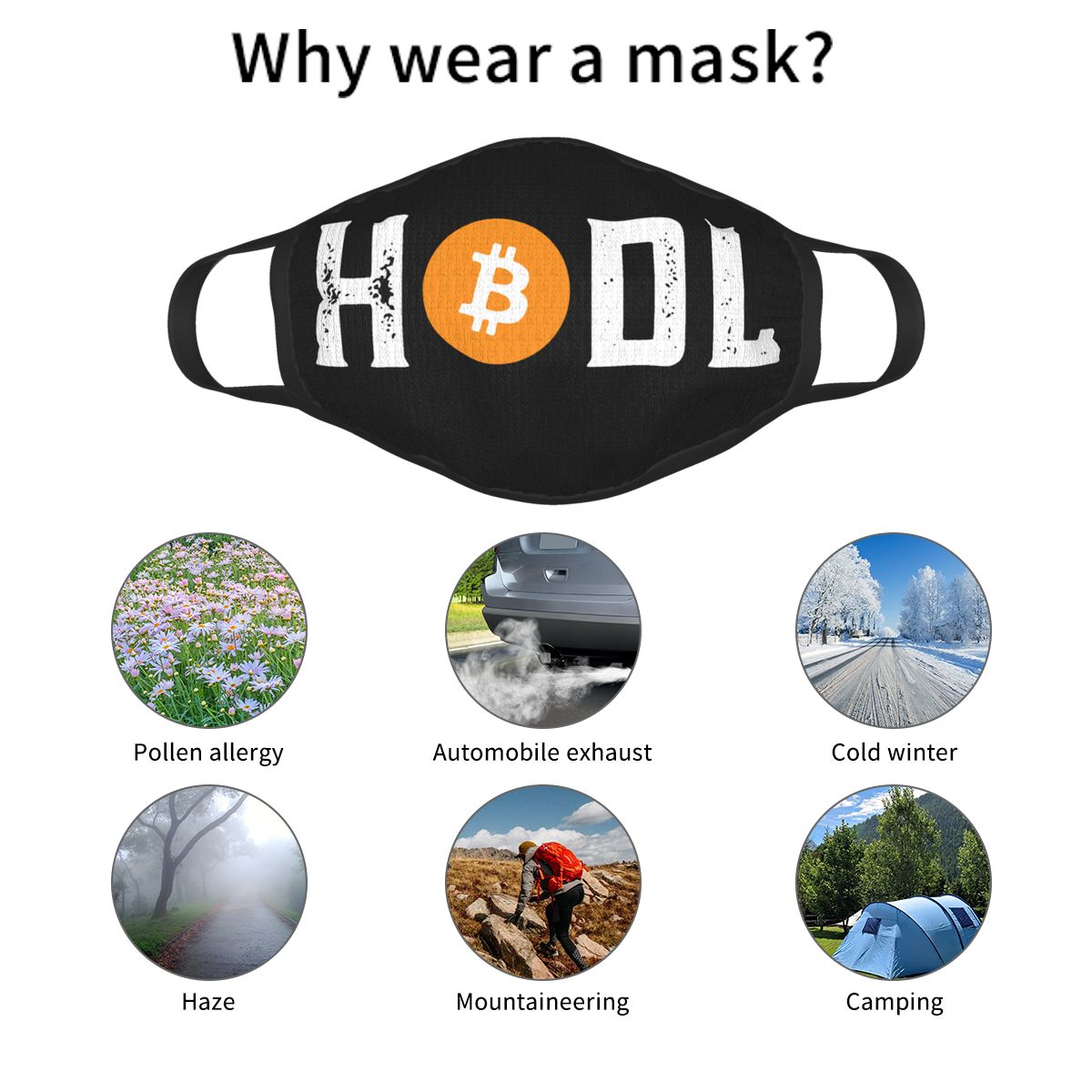 HODL Bitcoin face mask