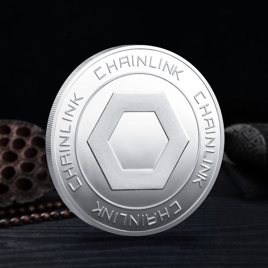 Chainlink coin gold and silver plated