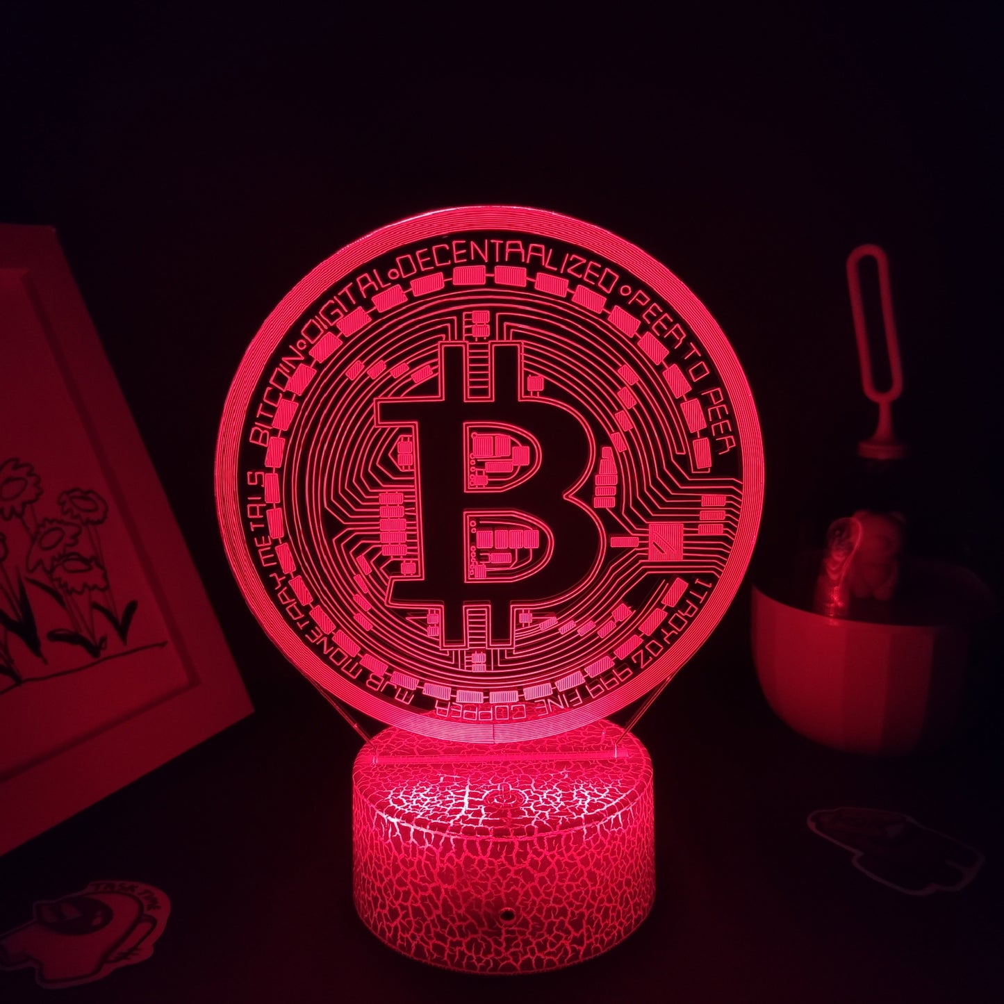 Bitcoin 3D-LED-Licht RGB