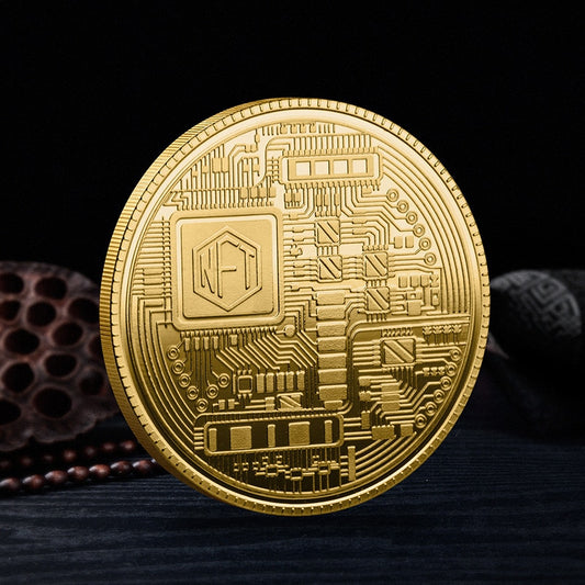 NFT Crypto Coin Vergoldet