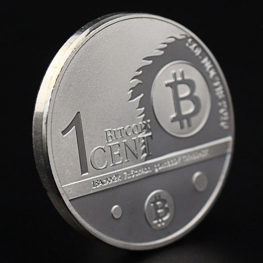 Bitcoin cent Silver plated