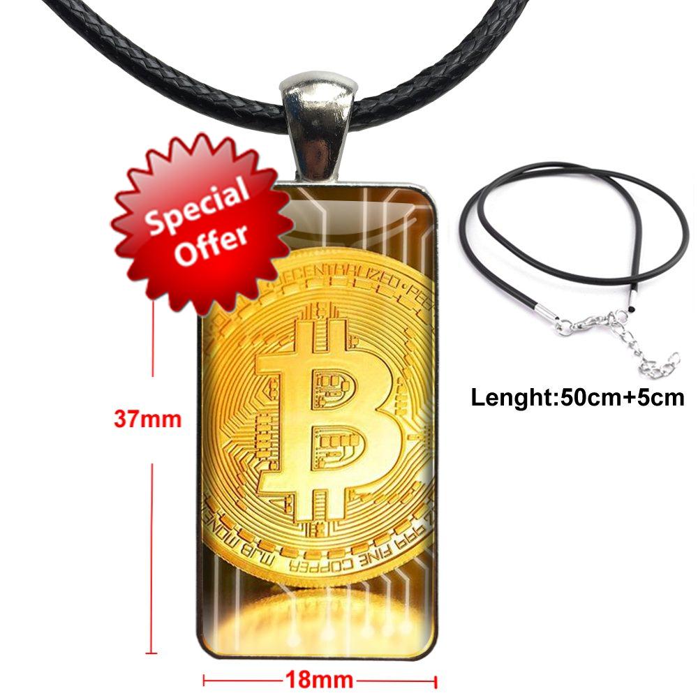 Bitcoins glass pendant