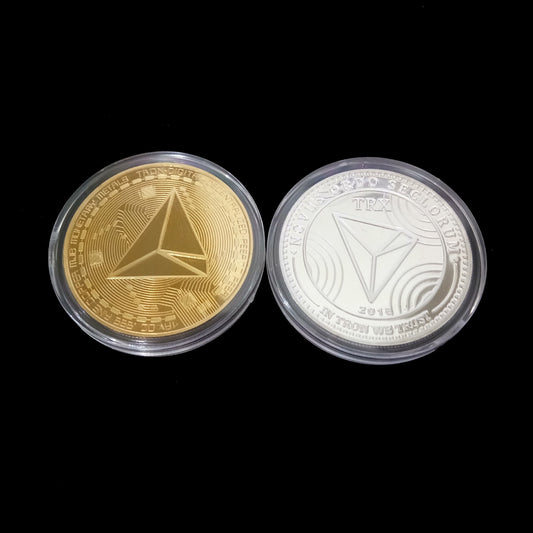 TRX coins silver and gold plated