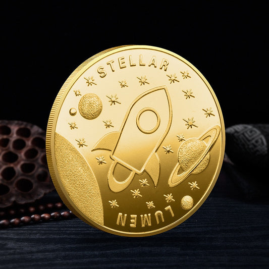 Stellar Lumen coin gold and silver plated