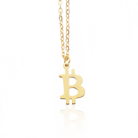 Bitcoin necklace Gold plated
