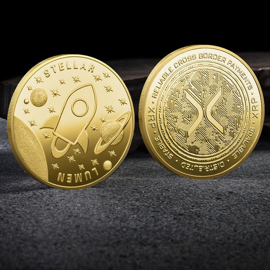 Ripple XRP coin Gold and silver plated