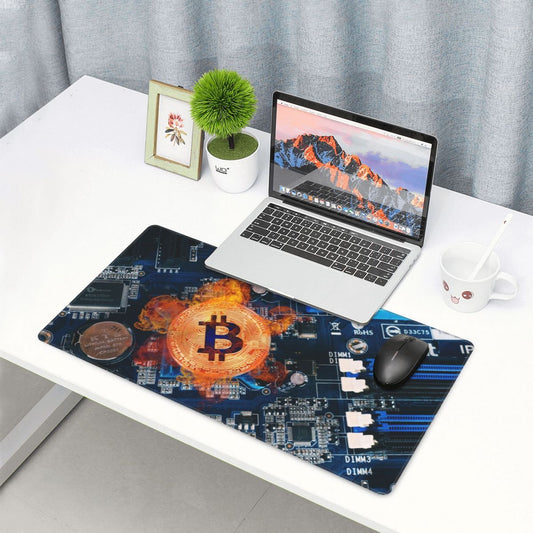 Bitcoin BTC Cryptocurrency Office Desk Mat Mousepad
