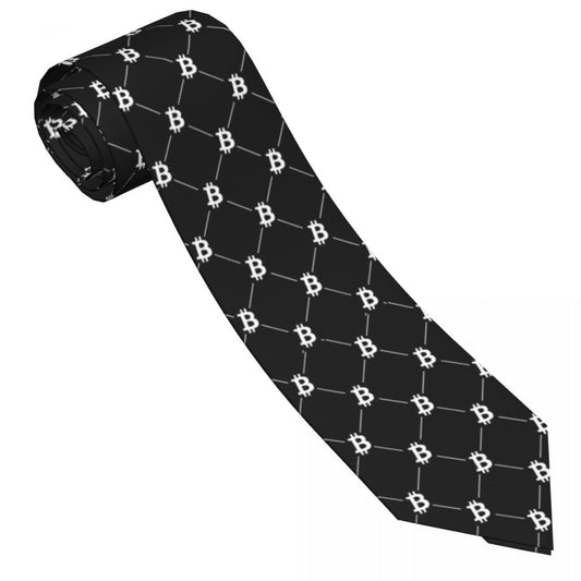 Bitcoin Ties Printed Polyester 8cm Width