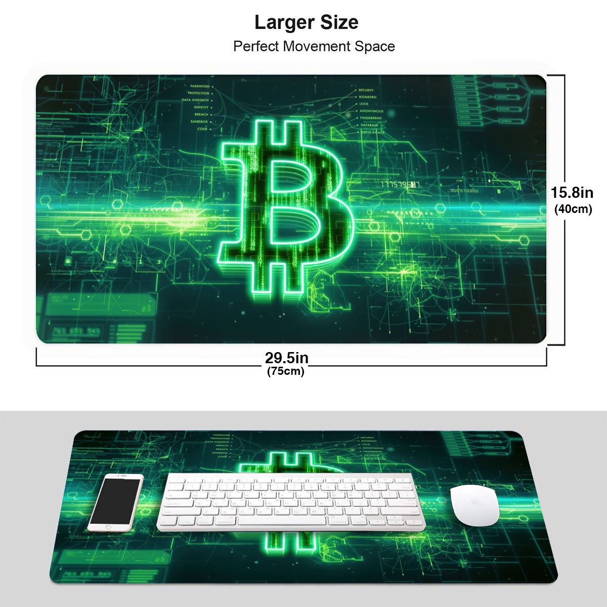 Bitcoin BTC Cryptocurrency Keyboard Desk Mat Mousepad