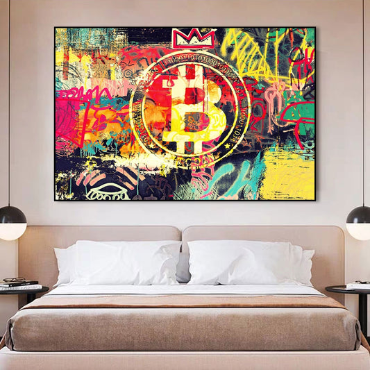Bitcoin-Leinwandmalerei