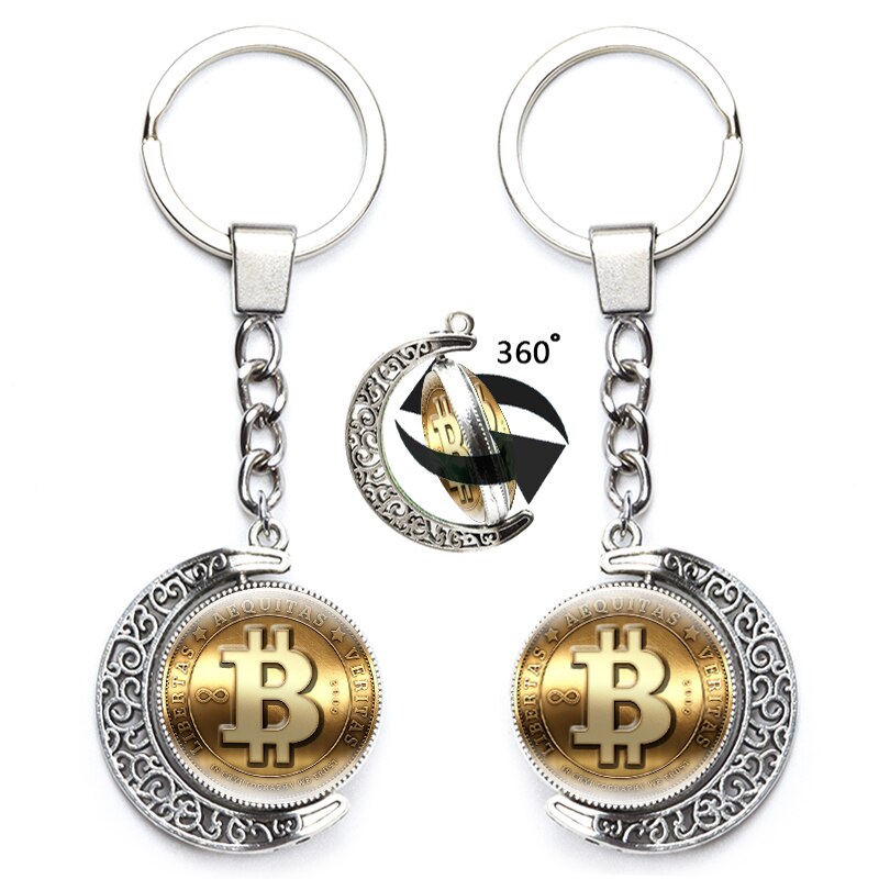 Bitcoin Schlüsselanhänger um 360 Grad gedreht