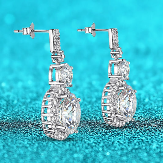 12 Carat Luxury Certified Moissanite Drop Earrings