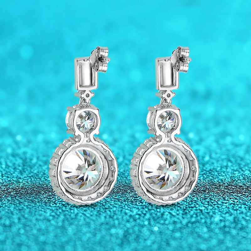 12 Carat Luxury Certified Moissanite Drop Earrings