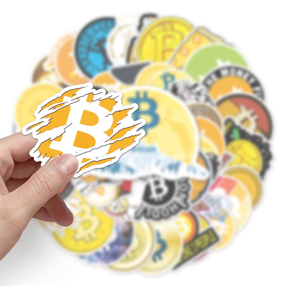 Bitcoin-Aufkleber 10/30/50 Stück wasserdichte Aufkleber